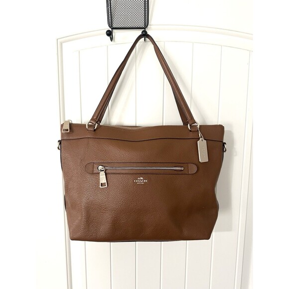 Coach Handbags - Coach Tyler Brown Pebbled Leather Tote Bag Purse Style #F54687 *READ